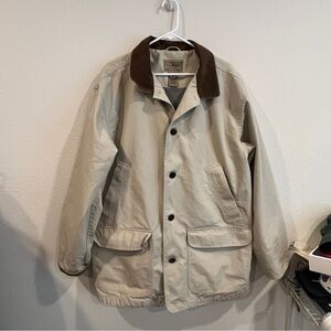 Vintage L.L Bean tan and brown corduroy barn chore work coat size X-Large